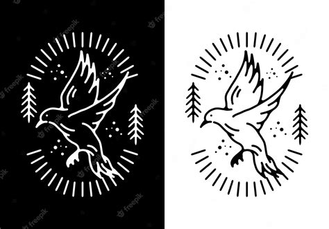 Premium Vector | Black and white color of flying bird line art