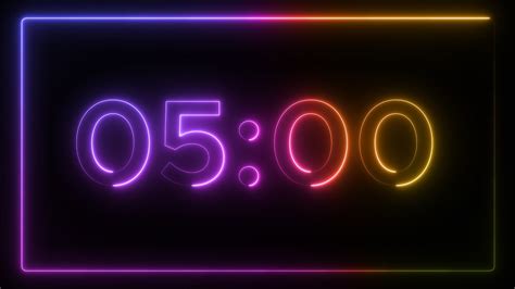 Neon Energy 5 Minute Countdown Timer Color Shift Overlay Timer