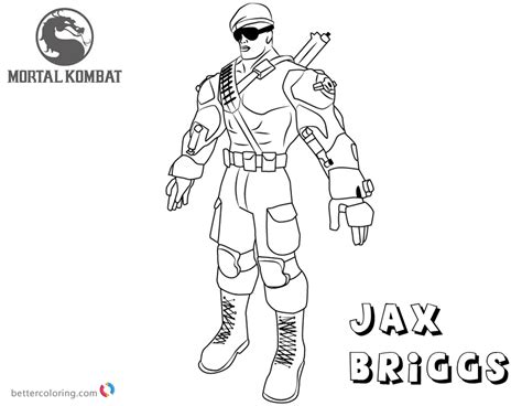 Mortal Kombat Coloring Pages Jax Briggs Free Printable Coloring Pages