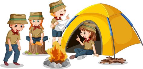 Camping kids in cartoon style 12724135 Vector Art at Vecteezy