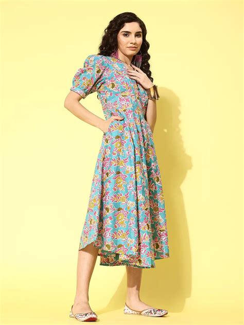 Ethnic Motifs Print A Line Midi Dress Yufta Store