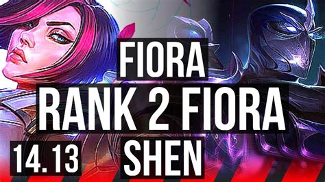 FIORA Vs SHEN TOP Rank 2 Fiora Quadra 9 Solo Kills 43k DMG TR