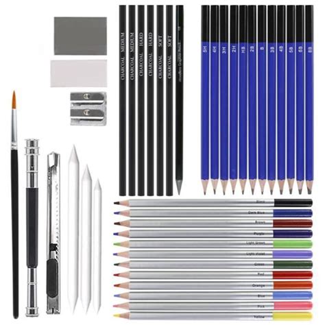 Sonew Kit de dessin professionnel à crayons de couleur graphite et