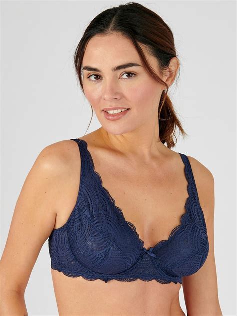 Soutien gorge à armatures forme foulard DIANA de Damart Damart Bleu