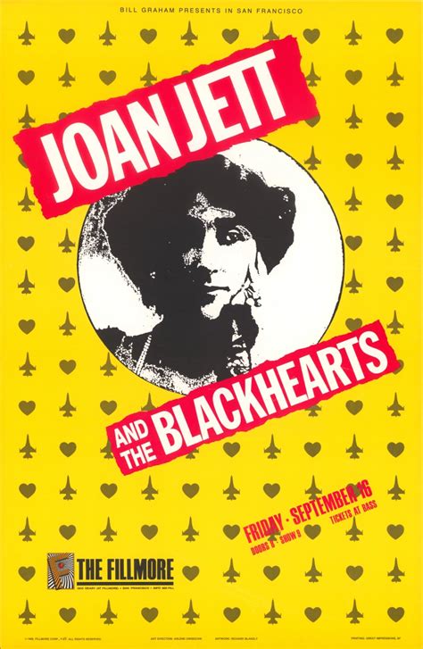 Joan Jett And The Blackhearts Vintage Concert Poster From Fillmore