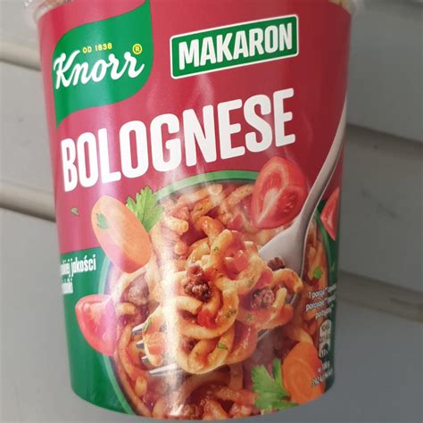 Knorr Makaron Bolognese G Kalorie Kj I Warto Ci Od Ywcze