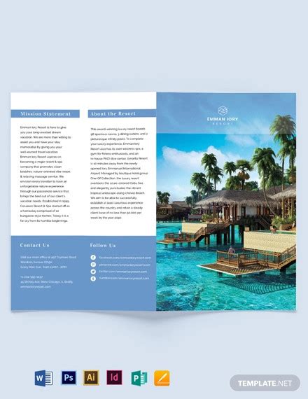 Resort Brochure Examples Illustrator Design Word