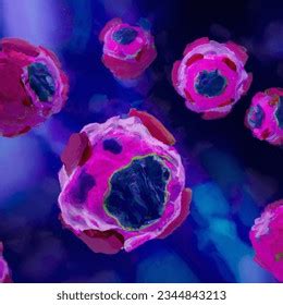 Multiple T Cells Attacking Cancer Tumour AI-generated image 2344843213 ...