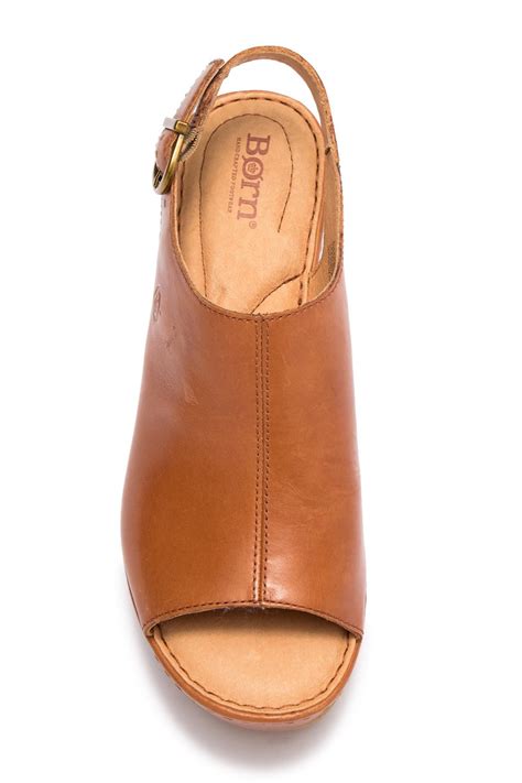 Born Orbit Leather Wedge Sandal In Brown Lyst