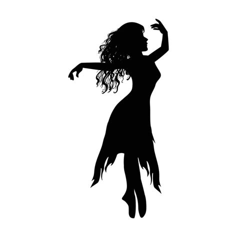 cute girl dancing silhouette 10968861 Vector Art at Vecteezy