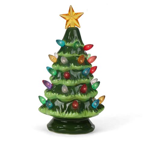 Ceramic Christmas Tree - Tabletop Christmas Tree with Lights - (6.75 ...