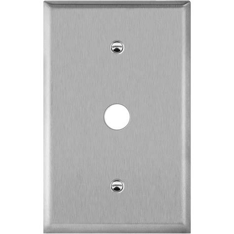 1 Gang Steel 0 625 Hole Phone Cable Wall Plate TOPGREENER Plates