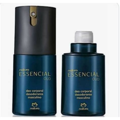 Kit Deo Corporal Essencial Oud Refil Masculino 100ml Natura