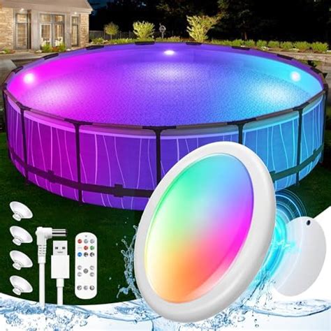 Goallim Lumières de piscine submersibles rechargeables lumières LED