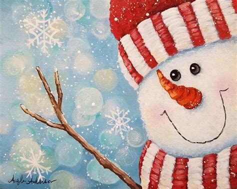 Snowman Acrylic Painting Tutorial By Angela Anderson Free Full Length