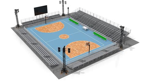 Outdoor Basketball Stadium - 3D Model by zyed