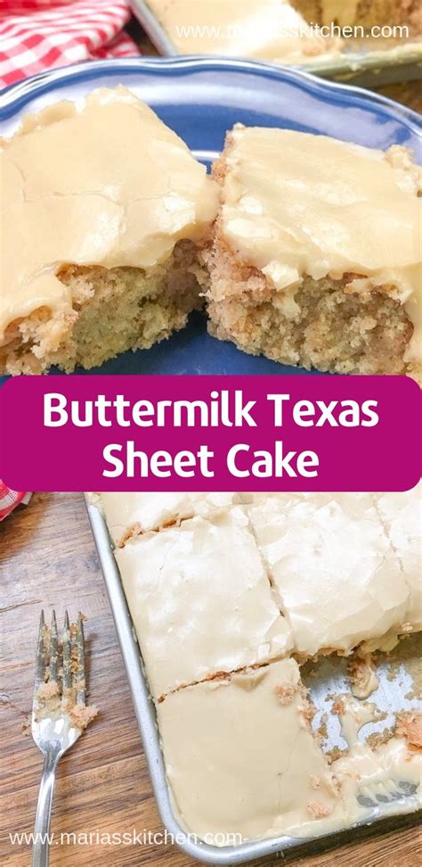 Easy Buttermilk Texas Sheet Cake Recipe Marias Kitchen Buttermilk Dessert Recipes Sheet