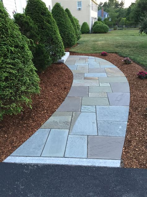 Curving Bluestone Walkway Traditional Landscape Boston By