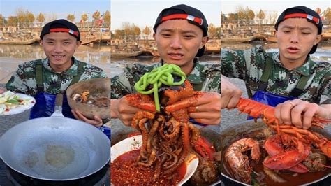 Fisherman Dagang Eats Spicy Octopus Conch Lobster Prawns Scallops