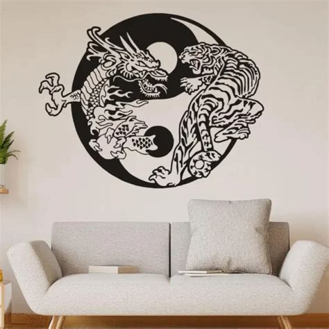 Sticker Mural Dragon Et Tigre Yin Yang YOKO ZEN