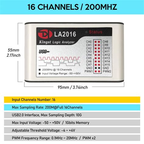 Snapklik LA2016 USB Logic Analyzer Full 16 Channels 200MHz