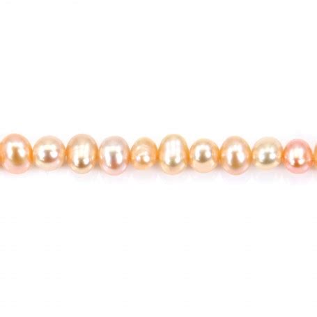 Freshwater Cultured Pearl Salmon Oval Mm