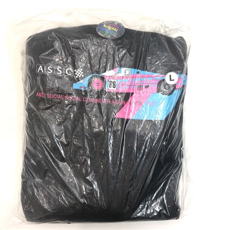 Anti Social Social Club Ds Assc Pink White Blue Logo Pinto Black Hoodie