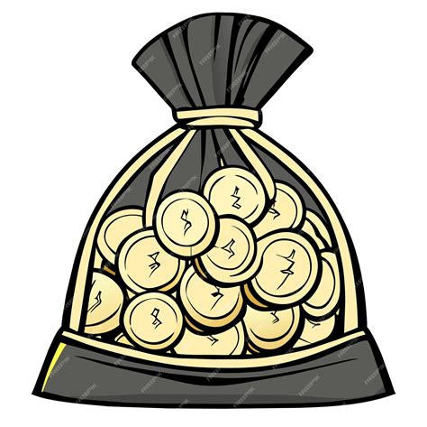 Premium Vector | Bag background with hand drawn coins