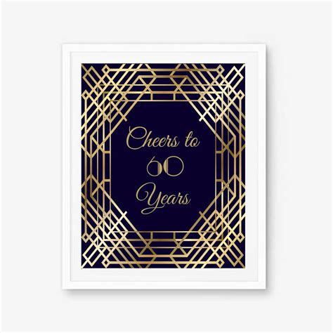 Cheers To 60 Years 60th Birthday Sign 60th Birthday Poster Etsy