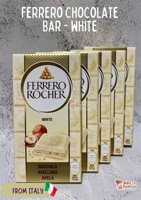 Ferrero Rocher Italy Chocolate Bar Original Dark And White Variety