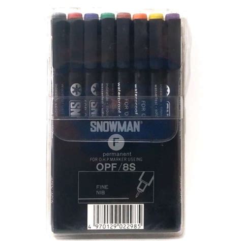 Jual Set Pen Warna Spidol Snowman Ohp Permanent Opf Di Seller