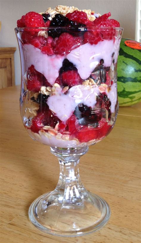 Vegan Fruit Parfait With Amande Raspberry Almond Milk Yogurt