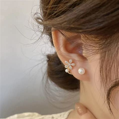 Abbpo K132 Korea Simple Flower Earrings Light Luxury Fashion Ear