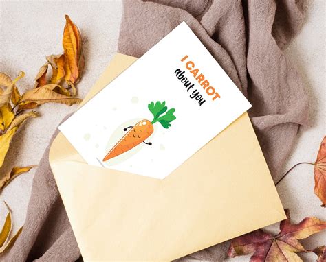 I Carrot About You Card Food Pun Cards Pun Birthday Card Etsy