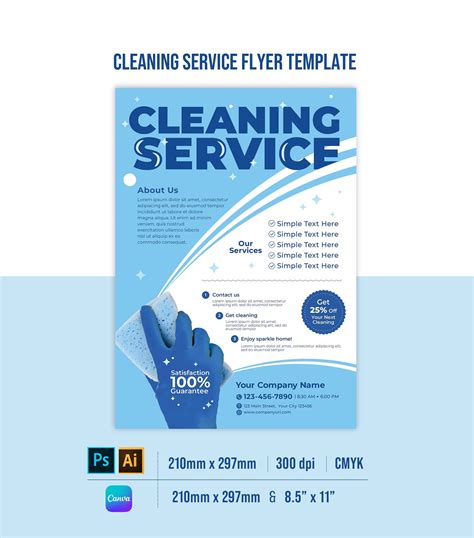 Cleaning Service Printable Flyer Modern Business Flyer Etsy