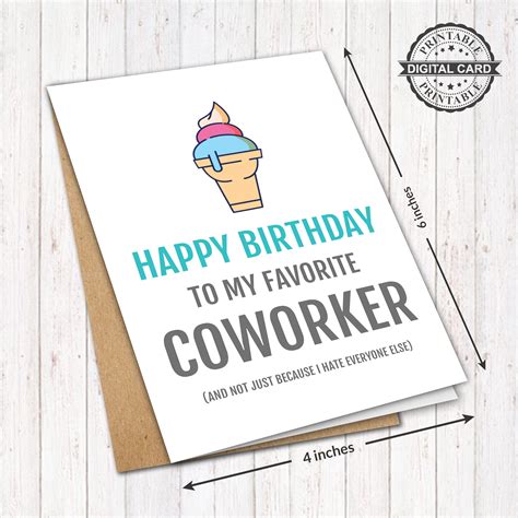 Funny Coworker Birthday Card Birthday Card Print For The | Etsy