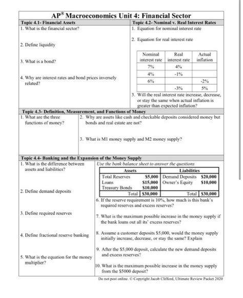 Solved AP Macroeconomics Unit 4 Financial Sector Topic 4 1 Chegg