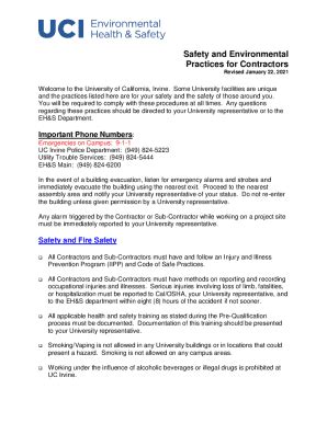 Fillable Online Ehs Uci Sec Guidelines For Uci Campus Services