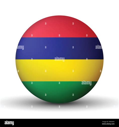 Glass Light Ball With Flag Of Mauritius Round Sphere Template Icon