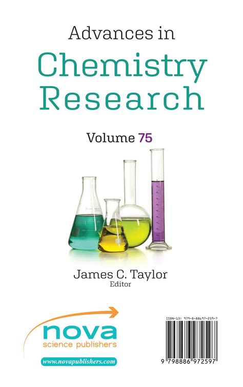 Advances In Chemistry Research Volume 75 Nova Science Publishers