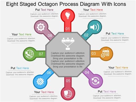 Fb Eight Staged Octagon Process Diagram With Icons Flat Powerpoint