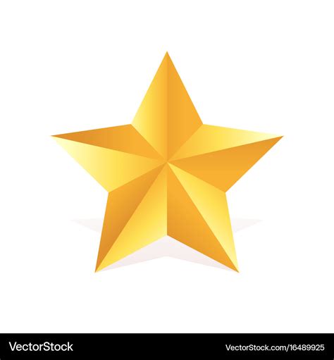 Gold metall star award 3d shape Royalty Free Vector Image