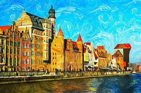 Premium Photo Gdansk Poland Oil Paint Landscape