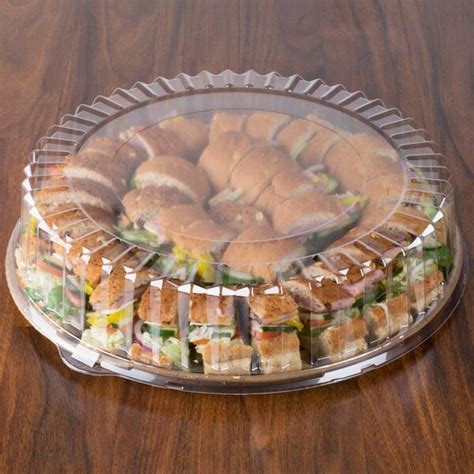 Solut 4016 16 Clear Round High Dome Catering Deli Tray Lid 25case