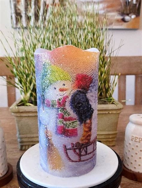 Snowman Flameless Candle W Timer Snowman Candle Flameless Candle Snowman T Snowman