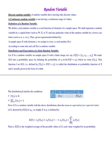 8 Random Variable Pdf Probability Distribution Random Variable