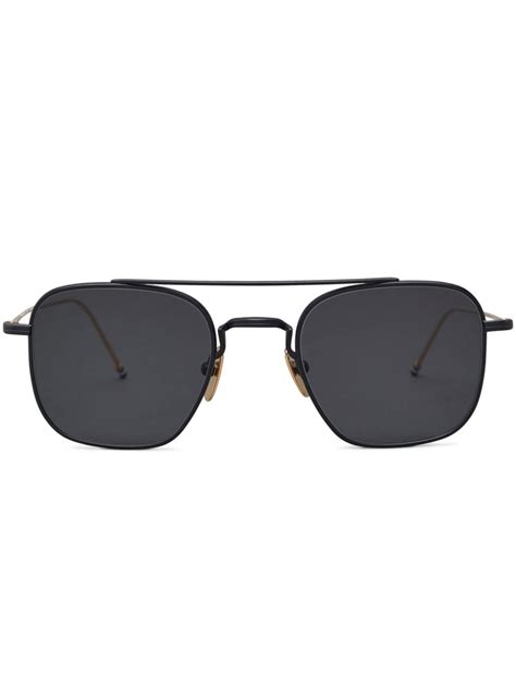 Thom Browne Eyewear Square Frame Tinted Sunglasses Farfetch