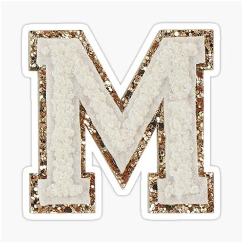 Preppy White Varsity Letter M Sticker For Sale By Ktp Varsity