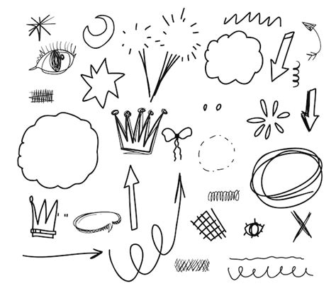 Premium Vector Vector Hand Drawn Scribble Element Set