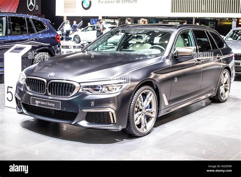 Geneva Switzerland March 2019 Black Bmw 5 Series Touring M550d